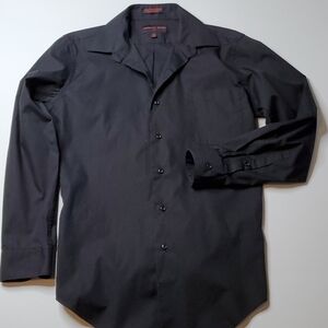 Christian Aujard Mens Black Dress Shirt Small